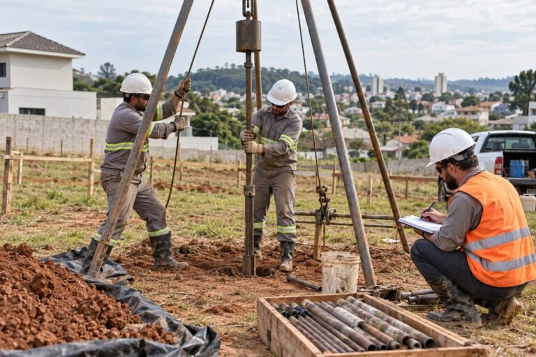 Sondagem de solo para empreendimento urbano