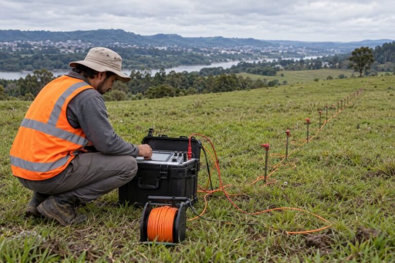 Equipe investiga área agrícola para abastecimento de água