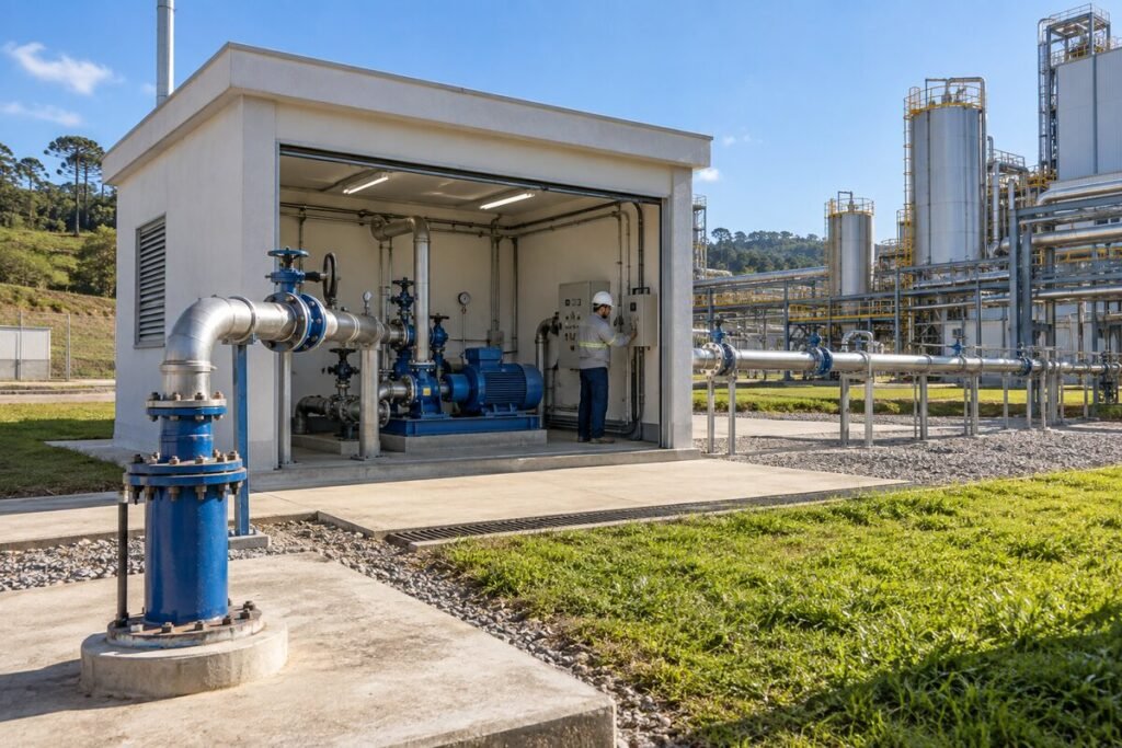 Sistema de captação de água em unidade industrial