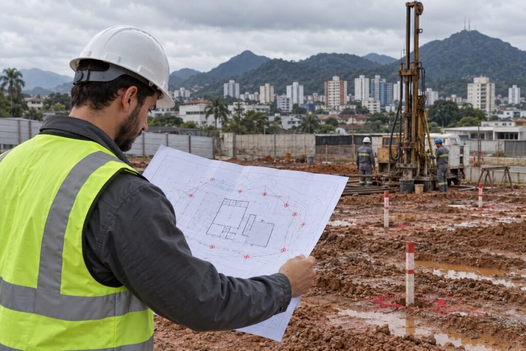 Engenheiro analisa investigação indireta do subsolo